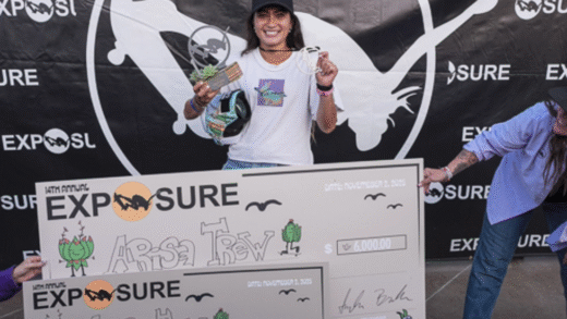 Arisa Trew de Monster Energy primer lugar en Skateboard Vert en Exposure Skate